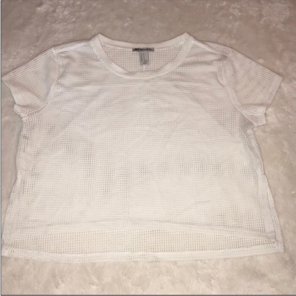 Forever 21 Mesh Jersey Crop Top
